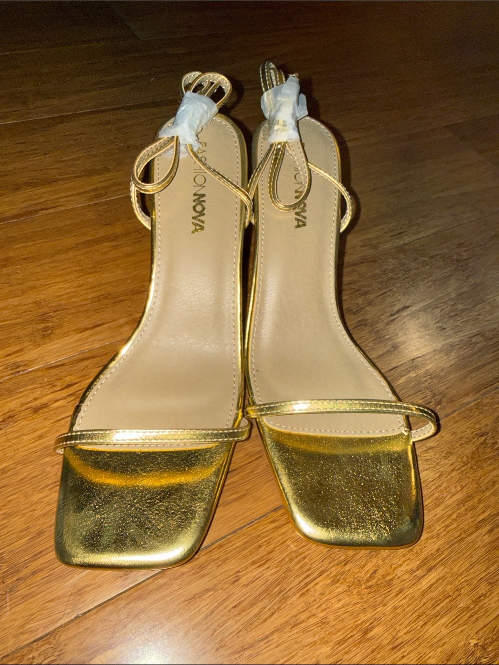 Gold Metallic Ankle-Strap Sandals - Women